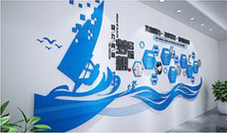 双峰海浪主题文化墙如何设计？