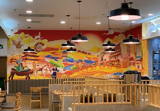 双峰商业空间彩绘介绍。